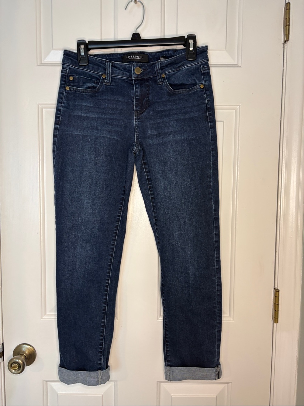 Liverpool Dark Blue Boyfriend cropped Jeans